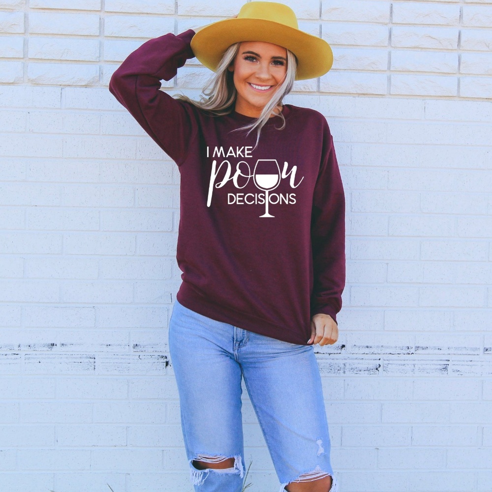 Funny Womens Wine Crewneck Sweatshirt